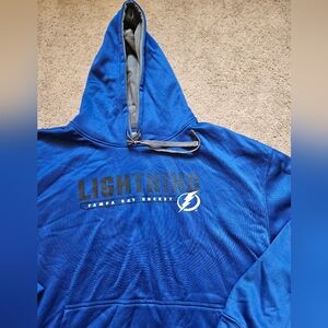 NHL Official Tampa Bay Lightning Hoodie Pullover Blue & White Size 2XL EUC
